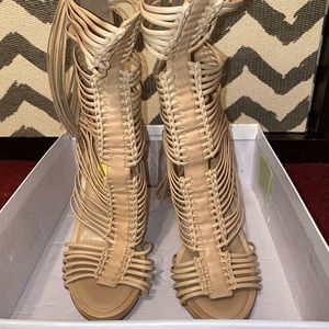 BCBG Elista Tassel Gladiator Sandal Heel 7.5